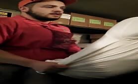 Chubby latin guy fucking his boss in the warehouse