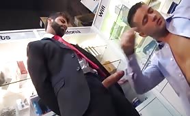 Muscled  hunk have rough anal plowing from a hot salesman