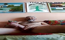 Horny mature man masturbates in front of the webcam