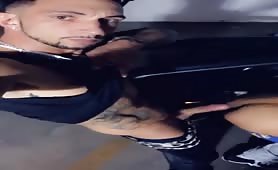 Latin thug getting his ass pounded hard by a dealer in his car back seat