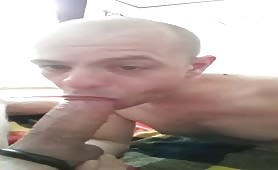 White guy  on a monster european cock