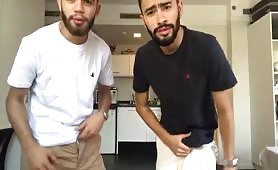 Two young Spanish guy show their tasty cock in front of the webcam