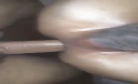 Tattooed black thug having a huge orgasm while getting fucked