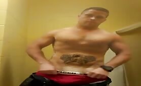 Cute latin boxer puts on a show in front of the webcam