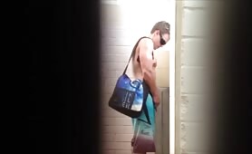 Spying in the gym bathroom