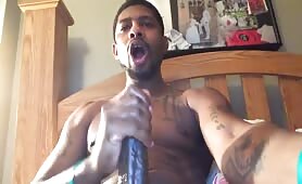 Hot Black Daddy Masturbates On Cam