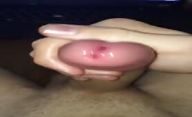 Young white dude rubbing his delicious pink cock