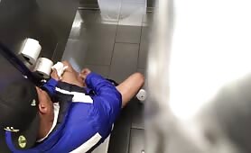 Caught jerking off in a public toilet