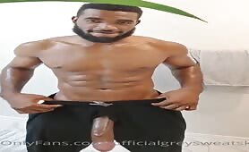 12 + inch cock Hot black guy doing a sexy solo show