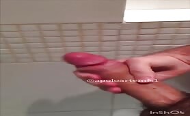 Rubbing my cock in the toilet before going back to the office