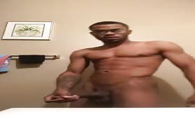 sexy black  dude showing his huge cock