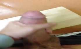 a lot  of  cum from a fat white cock